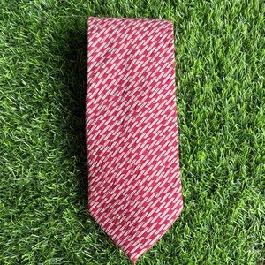 ARMANI COLLEZIONI Red & Gray Silk Tie